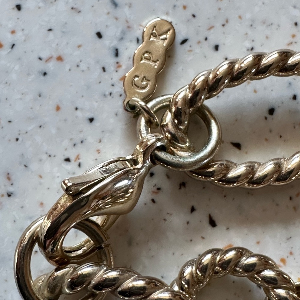 Grace Kelly Oval Gold Link with Black Link & Crystal  36” CoCo Chanel Design - Picture 9 of 11
